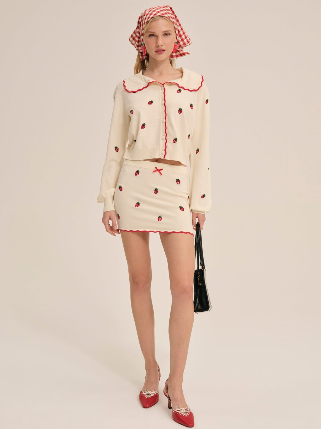 For Love and Lemons - Strawberry Jam Mini Skirt - Cream