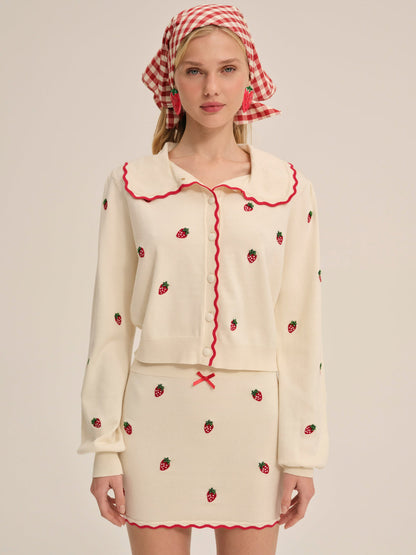 For Love and Lemons - Strawberry Jam Mini Skirt - Cream