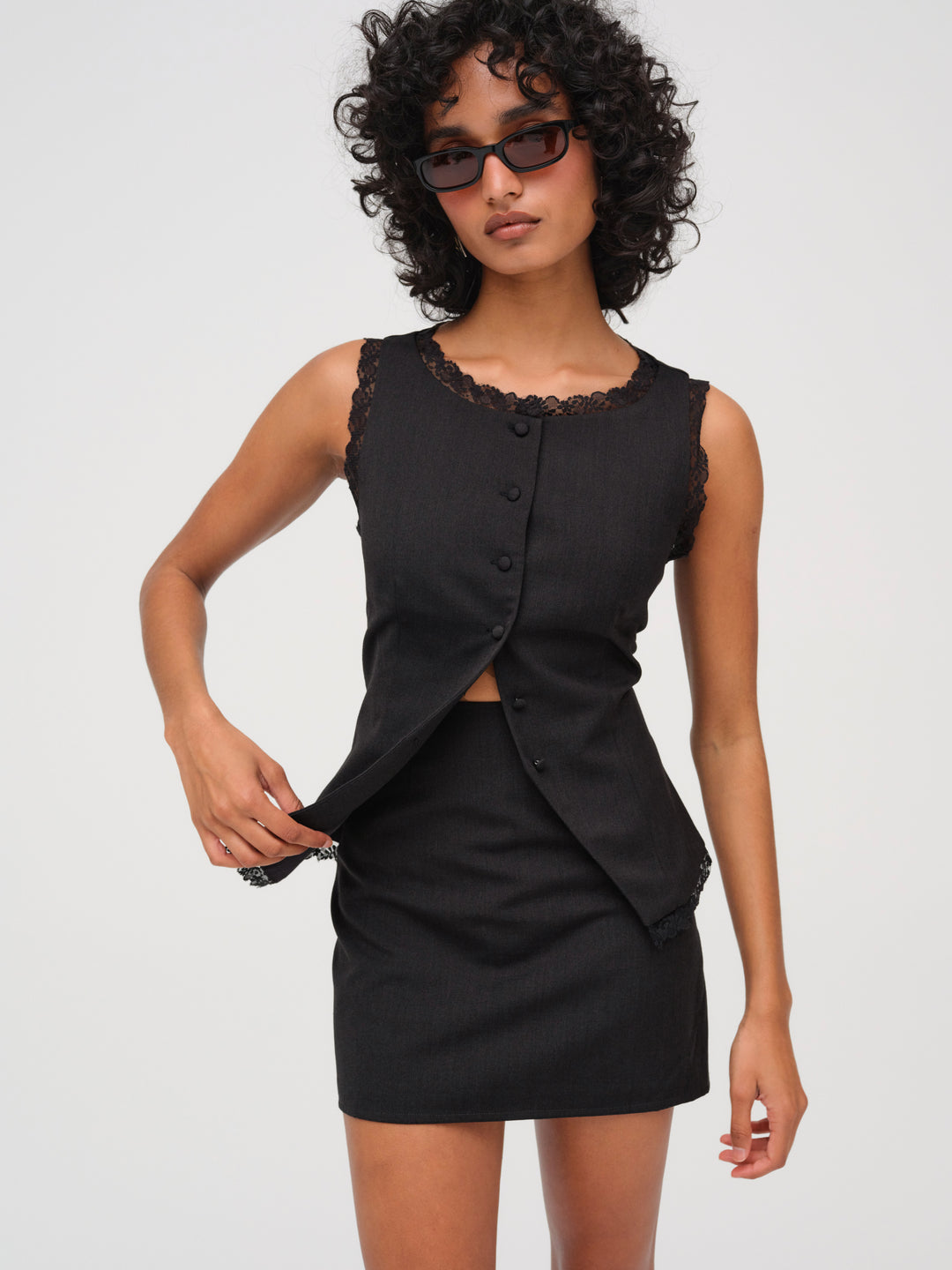 For Love and Lemons - Shawna Mini Skirt - Black