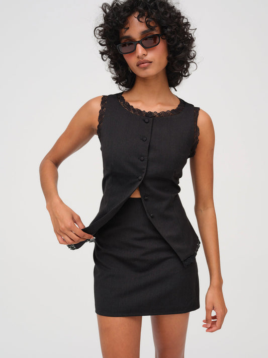 For Love and Lemons - Shawna Mini Skirt - Black