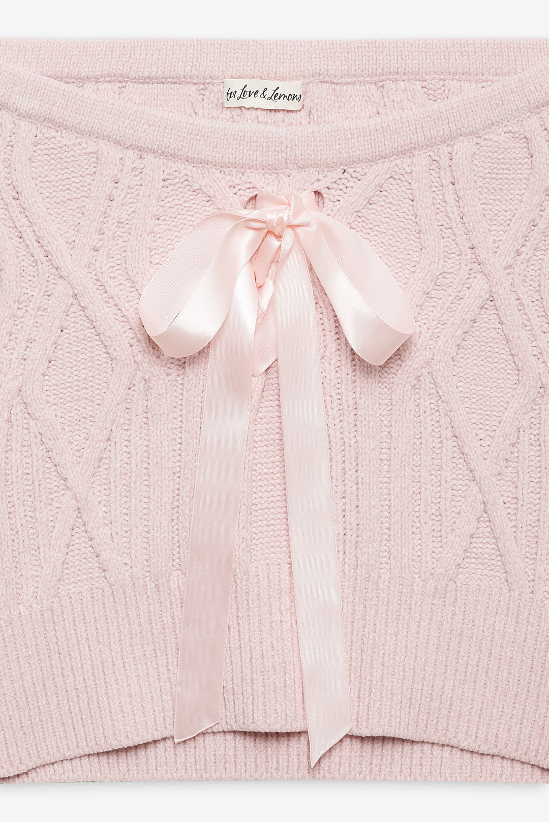 For Love and Lemons - Chenille Cable Knit Mini Skirt - Pink