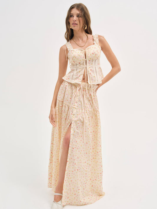 For Love and Lemons - Tracy Maxi Skirt - Peach
