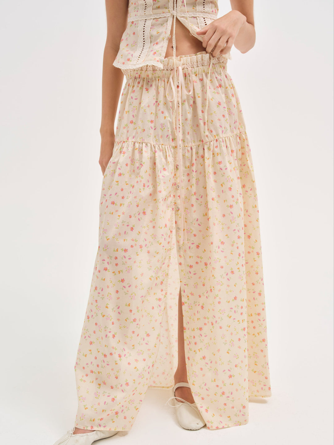 For Love and Lemons - Tracy Maxi Skirt - Peach
