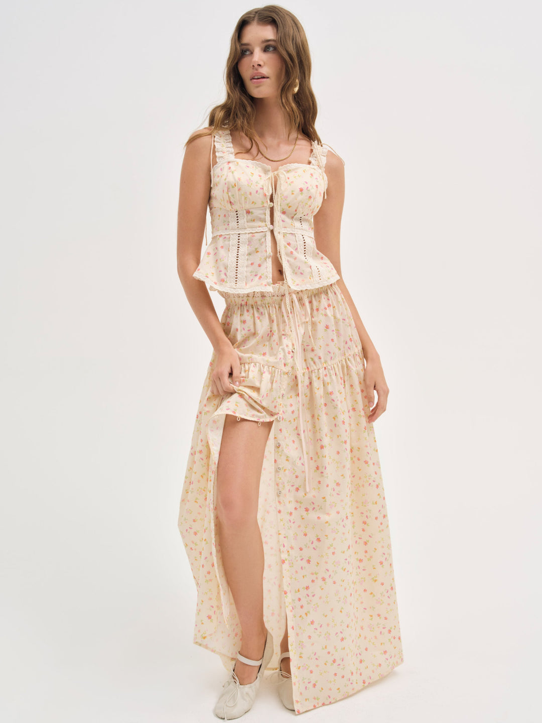 For Love and Lemons - Tracy Maxi Skirt - Peach