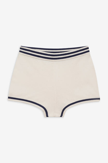 For Love and Lemons - Simona Pointelle Striped Short - Navy