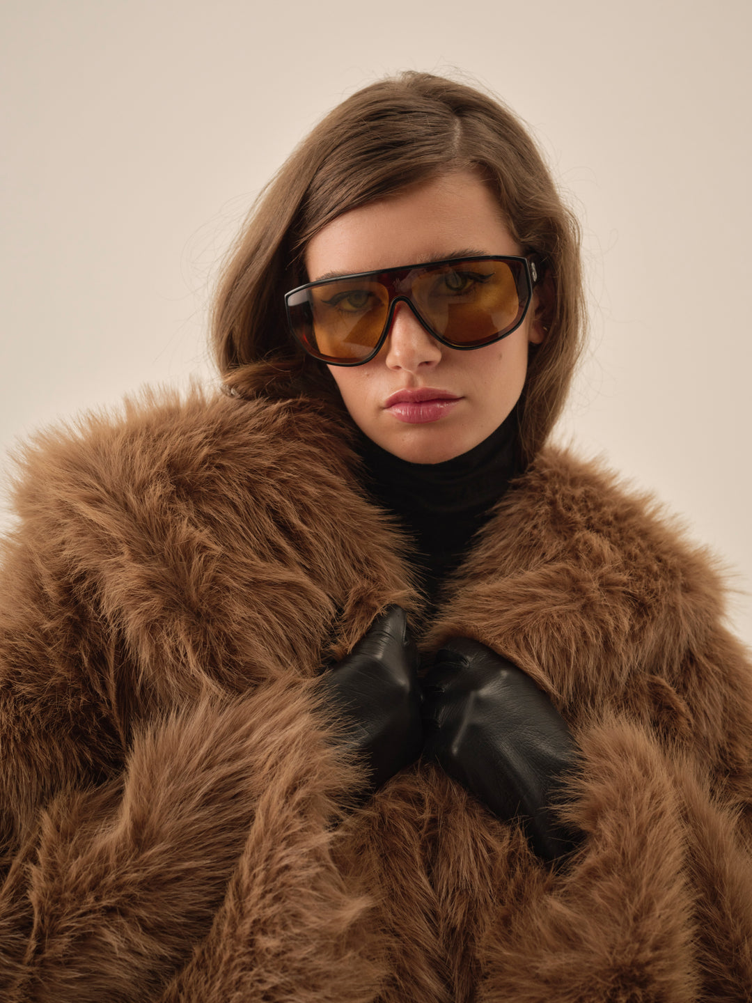 For Love and Lemons - Warm Honey Faux Fur Jacket  - Brown
