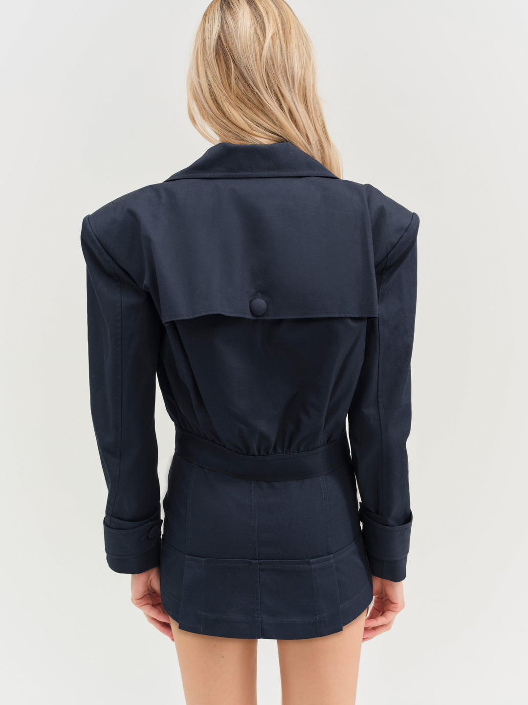 For Love and Lemons - Cotton Twill Cropped Jacket - Navy