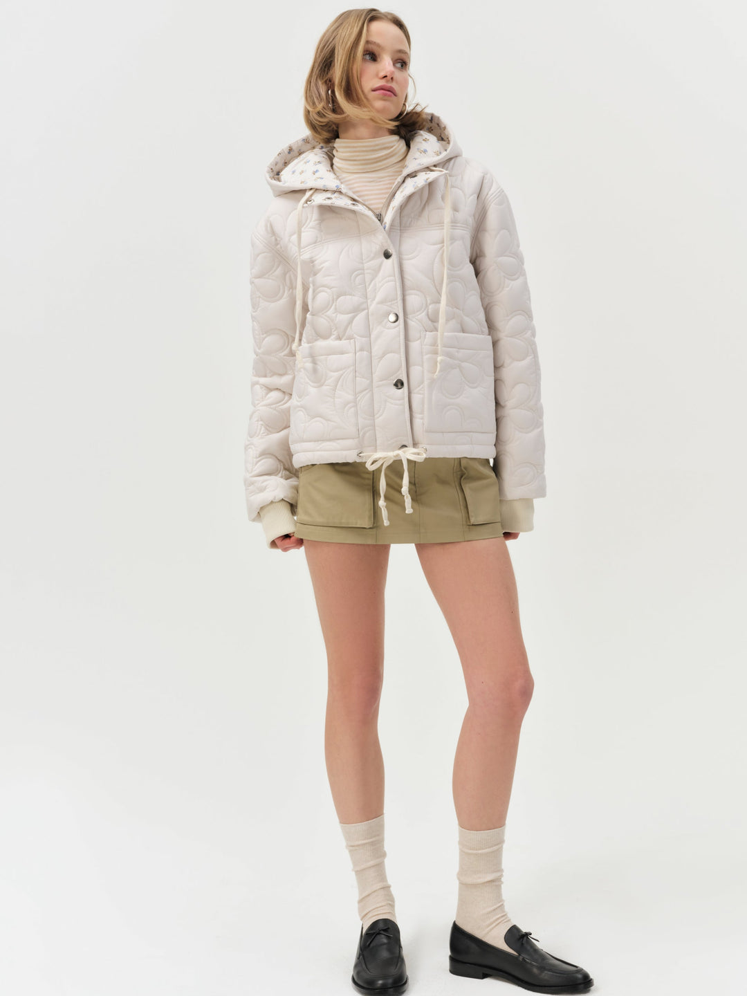 For Love and Lemons - Isabel Quilted Puffer Jacket - Cream