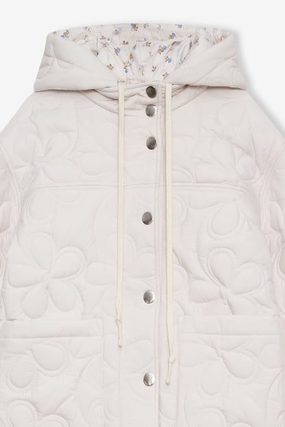For Love and Lemons - Isabel Quilted Puffer Jacket - Cream