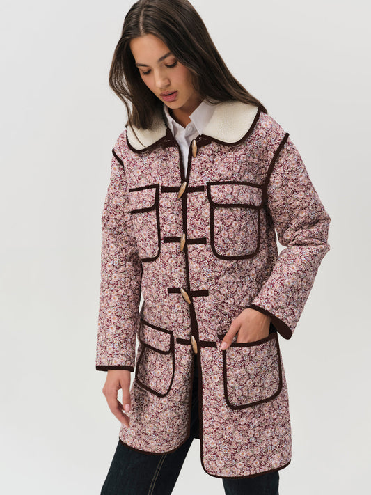 For Love and Lemons - Marlene Floral Chore Coat - Purple