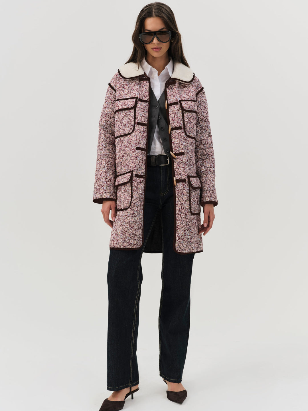 For Love and Lemons - Marlene Floral Chore Coat - Purple