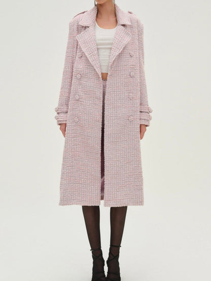 For Love and Lemons - Strawberry Cream Tweed Coat - Pink