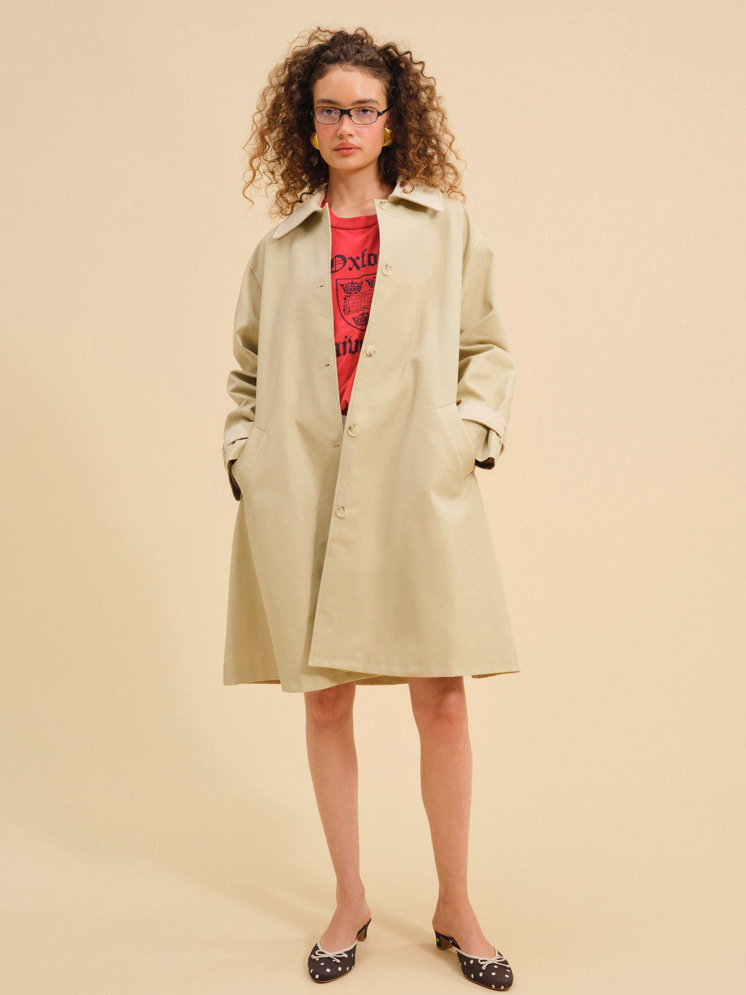 For Love and Lemons - Gabardine Trench Coat - CAMEL