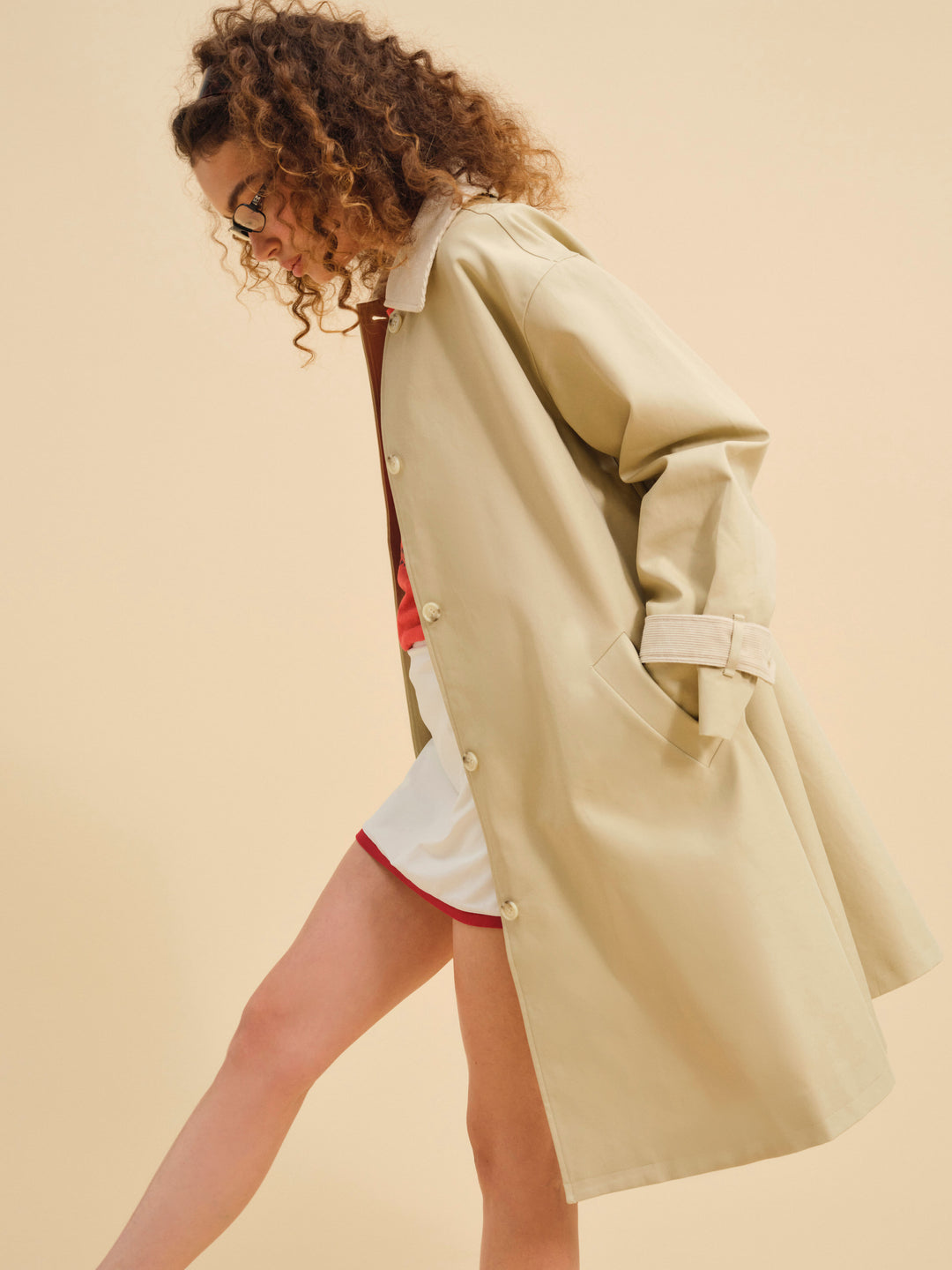 For Love and Lemons - Gabardine Trench Coat - CAMEL