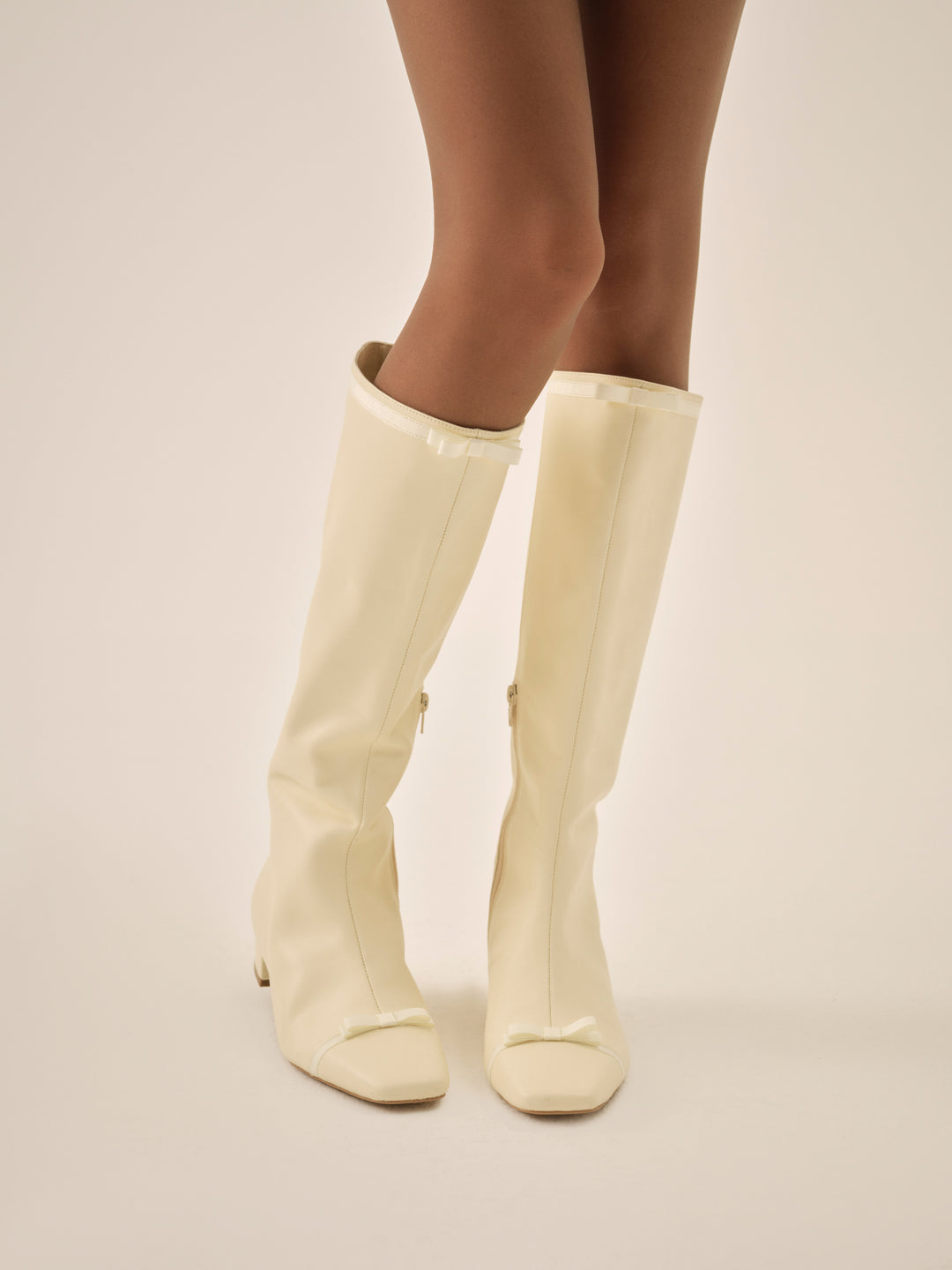 For Love and Lemons - Claudine Cap Toe Boot - Cream