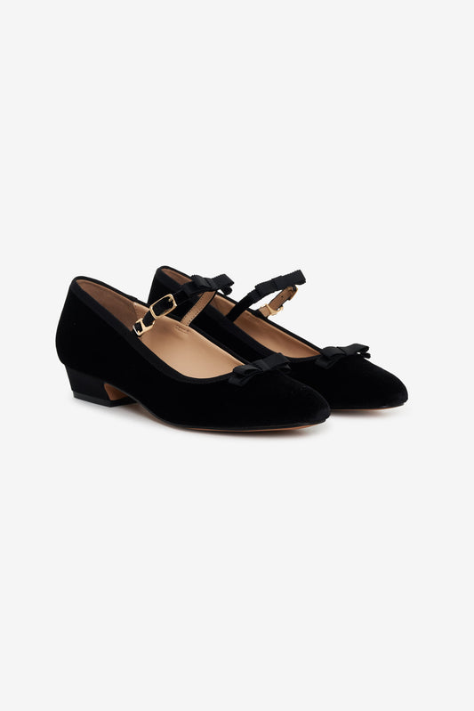 For Love and Lemons - Lucia Velvet Mary Jane - Black