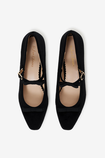 For Love and Lemons - Lucia Velvet Mary Jane - Black
