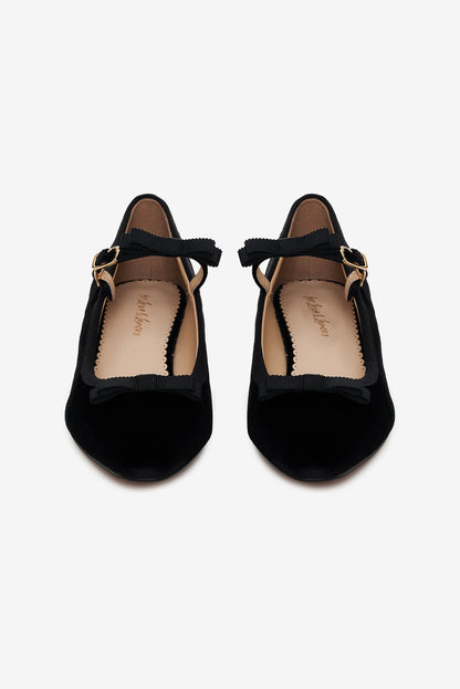 For Love and Lemons - Lucia Velvet Mary Jane - Black