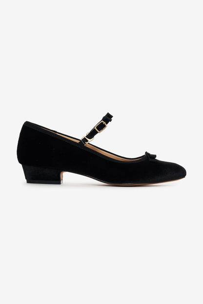 For Love and Lemons - Lucia Velvet Mary Jane - Black