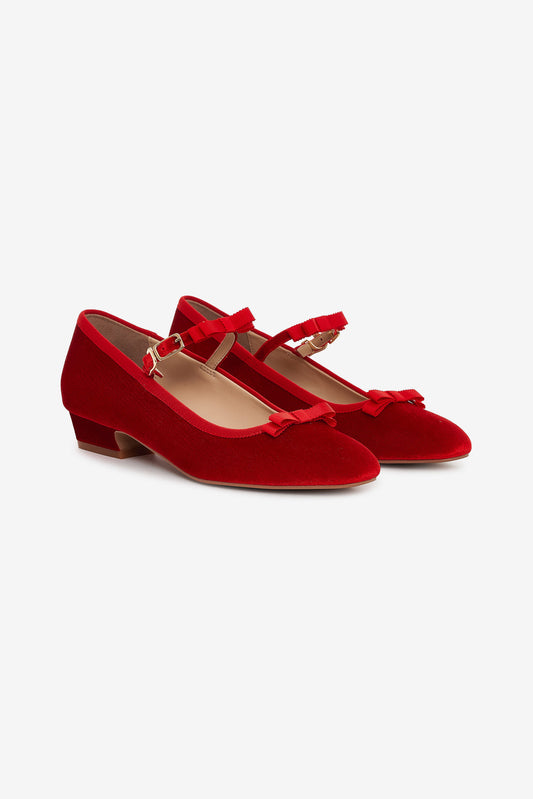 For Love and Lemons - Lucia Velvet Mary Jane - Red