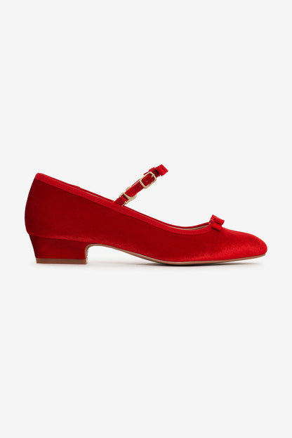 For Love and Lemons - Lucia Velvet Mary Jane - Red