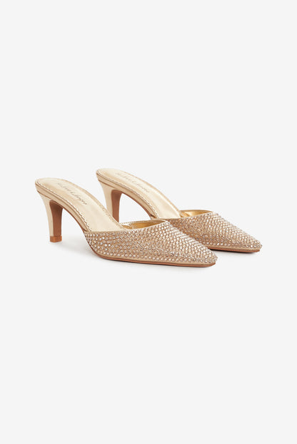 For Love and Lemons - Cleo Mule Heel - Gold