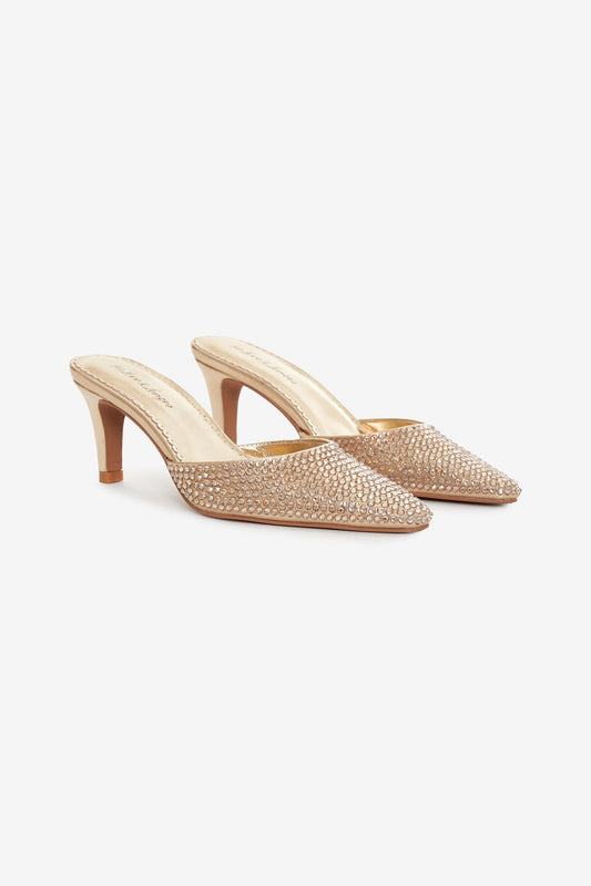 For Love and Lemons - Cleo Mule Heel - Gold