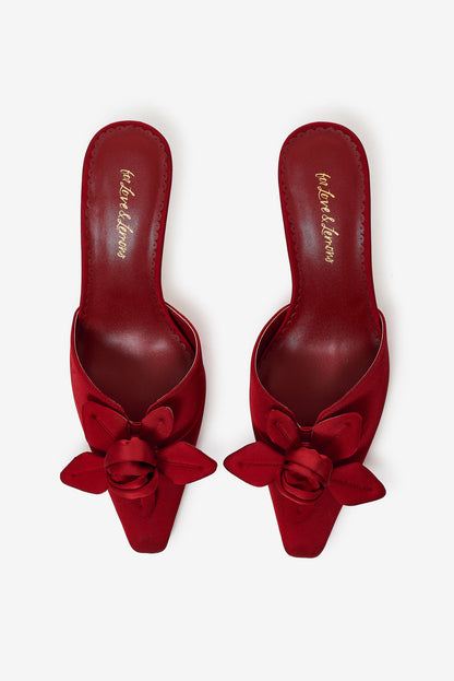 For Love and Lemons - Claudine Mule Heel - Red