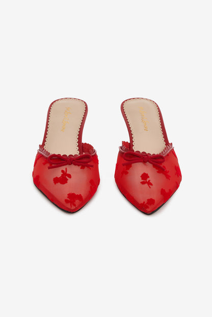 For Love and Lemons - Sylvie Mule Heel - Red