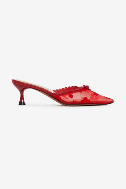 For Love and Lemons - Sylvie Mule Heel - Red