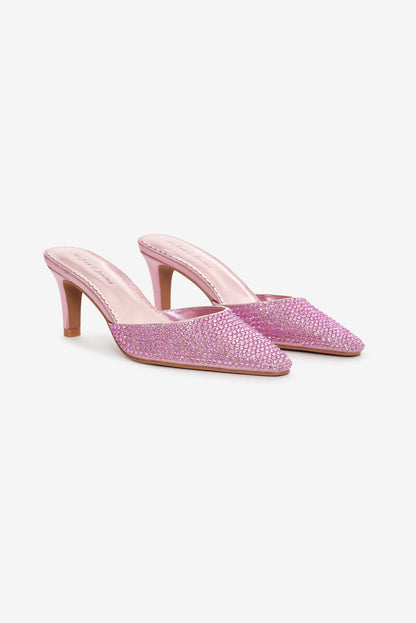 For Love and Lemons - Cleo Mule Heel - Baby Pink