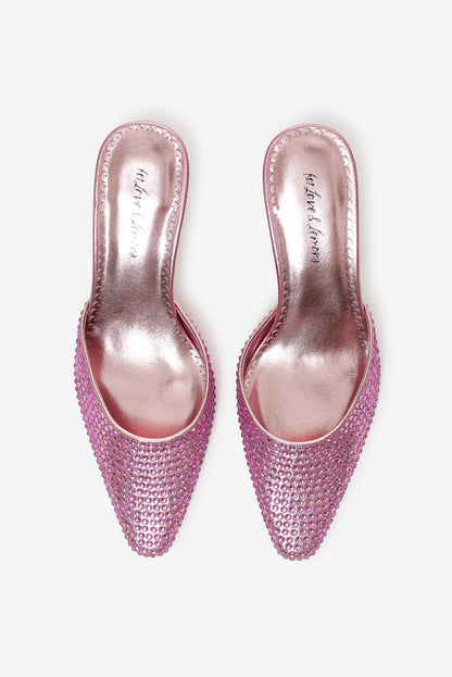 For Love and Lemons - Cleo Mule Heel - Baby Pink