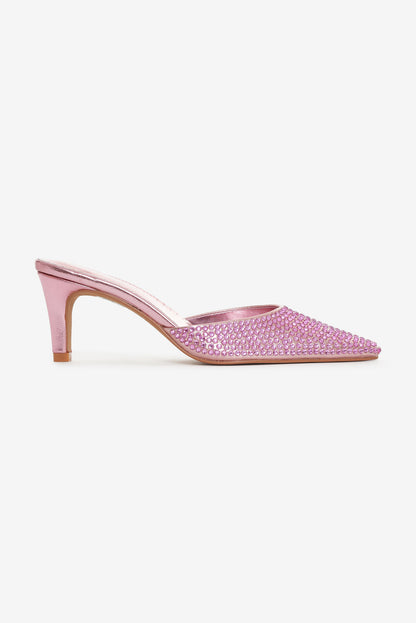 For Love and Lemons - Cleo Mule Heel - Baby Pink