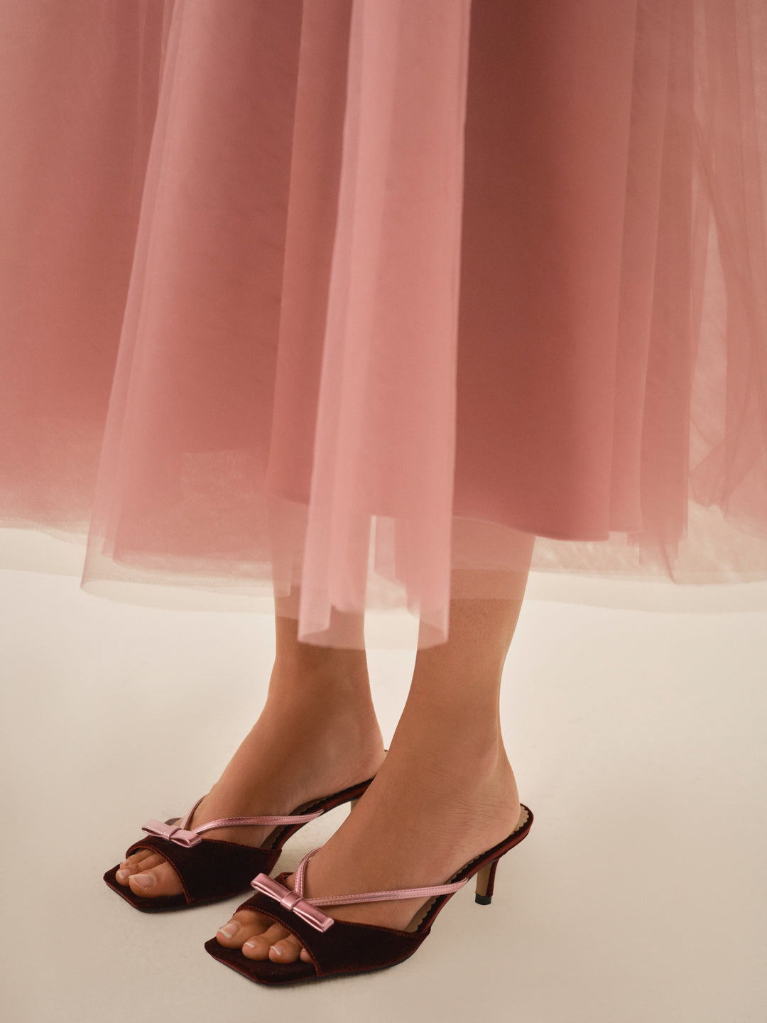 For Love and Lemons - Grace Mule Heel - Burgundy