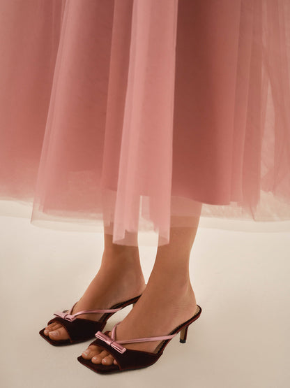 For Love and Lemons - Grace Mule Heel - Burgundy