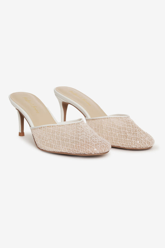 For Love and Lemons - Claudia Lace Heel - White