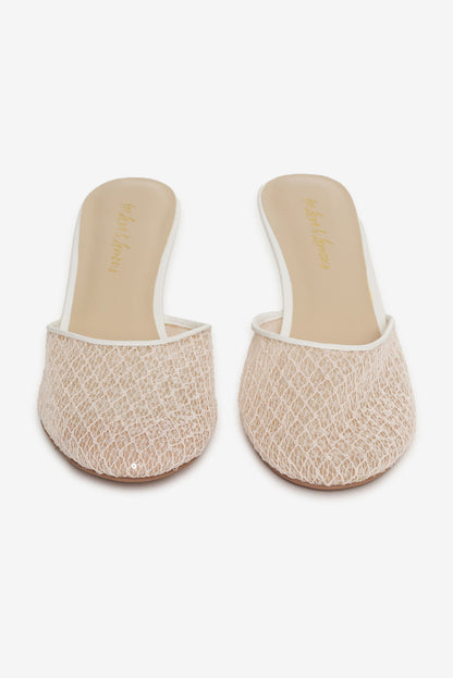 For Love and Lemons - Claudia Lace Heel - White