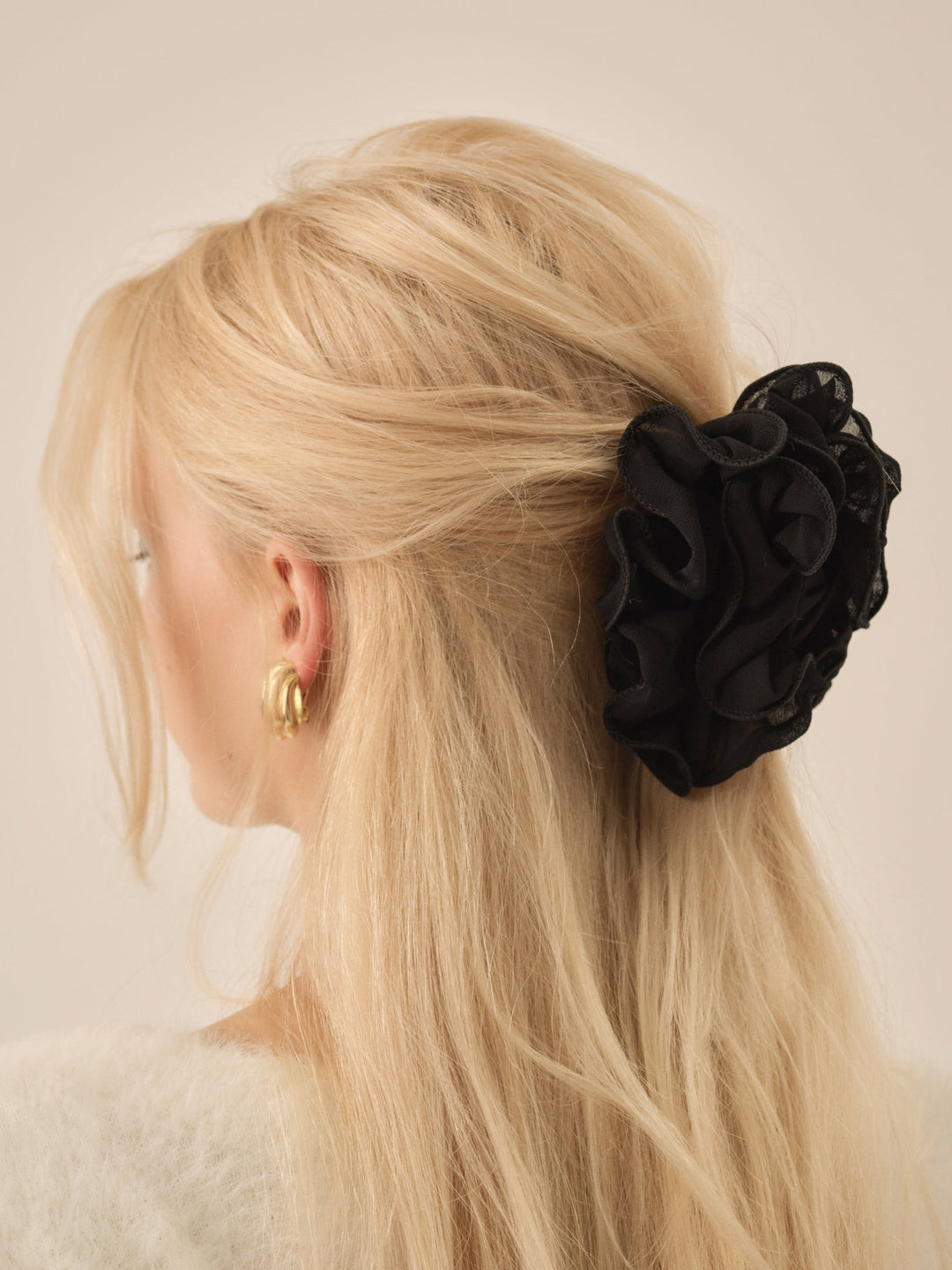 For Love and Lemons - Rosette Hair Clip - Black
