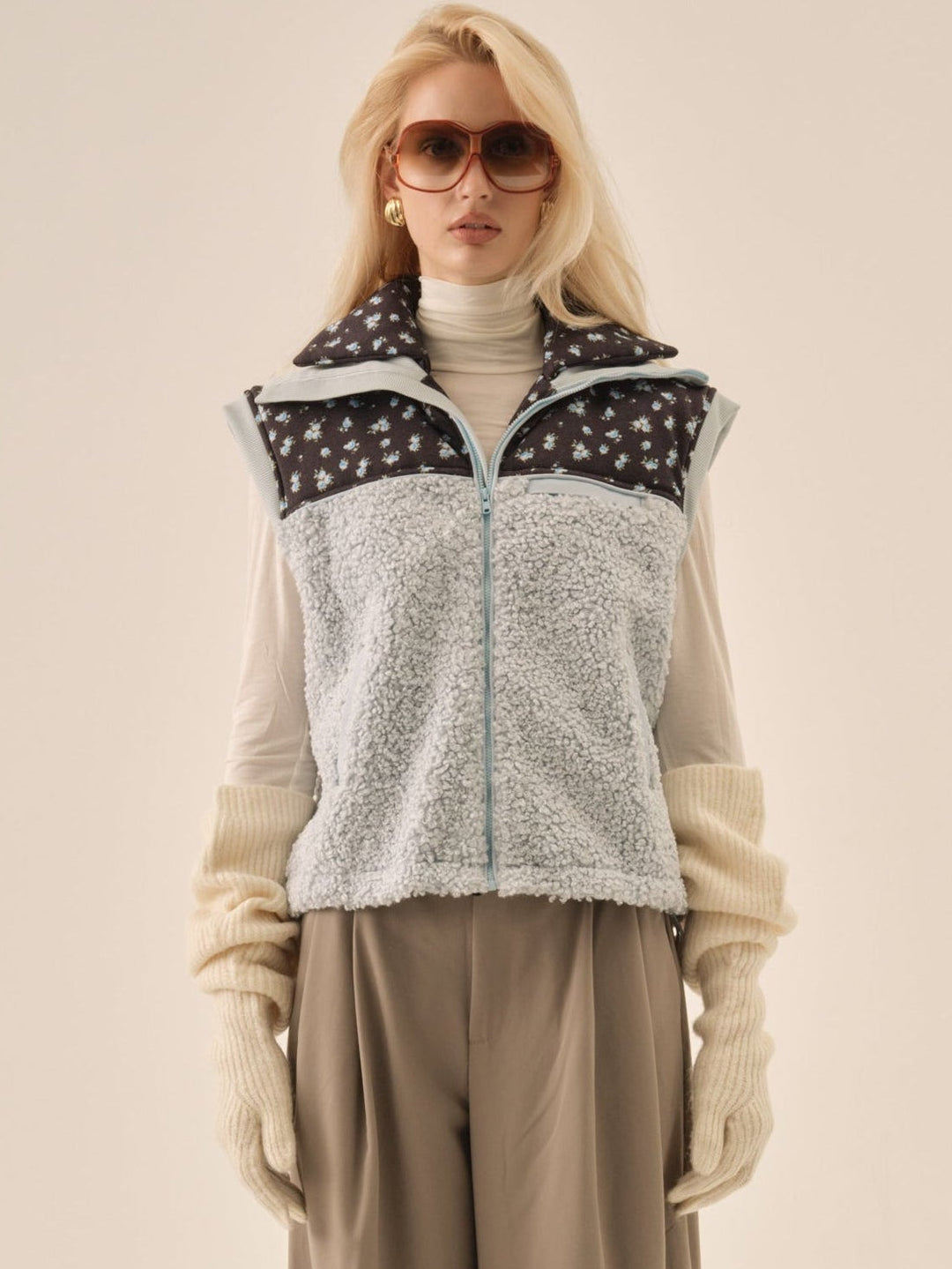 For Love and Lemons - Slouchy Rib Knit Gloves - Cream