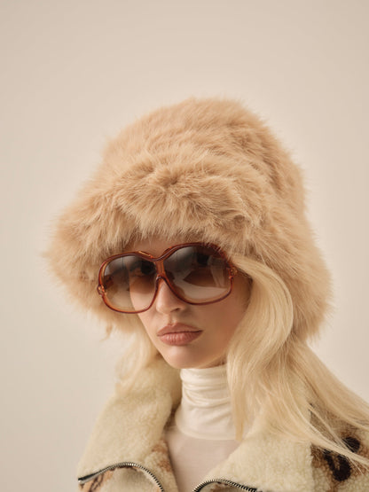 For Love and Lemons - Margeux Fur Hat - Tan