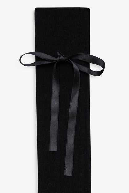 For Love and Lemons - Knee-High Bow Socks - Black