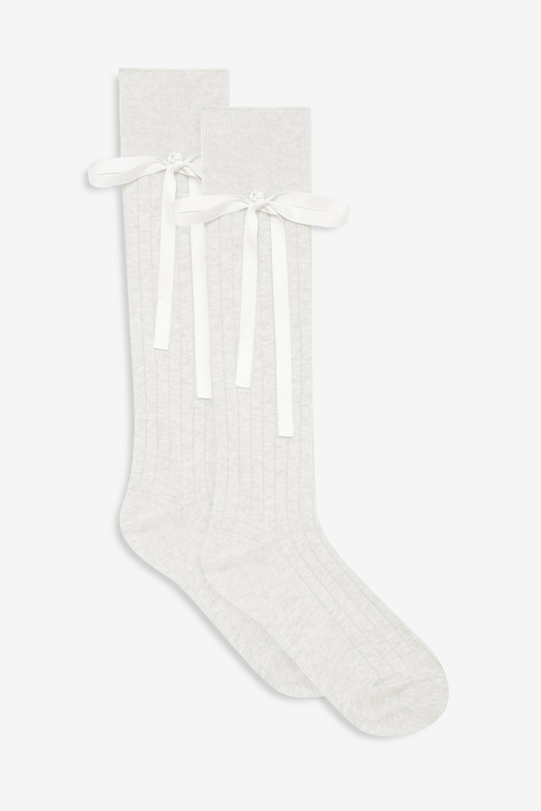 For Love and Lemons - Knee-High Bow Socks - Cream