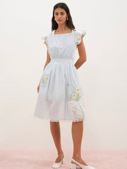 For Love and Lemons - Bluebell Gingham Apron - Blue