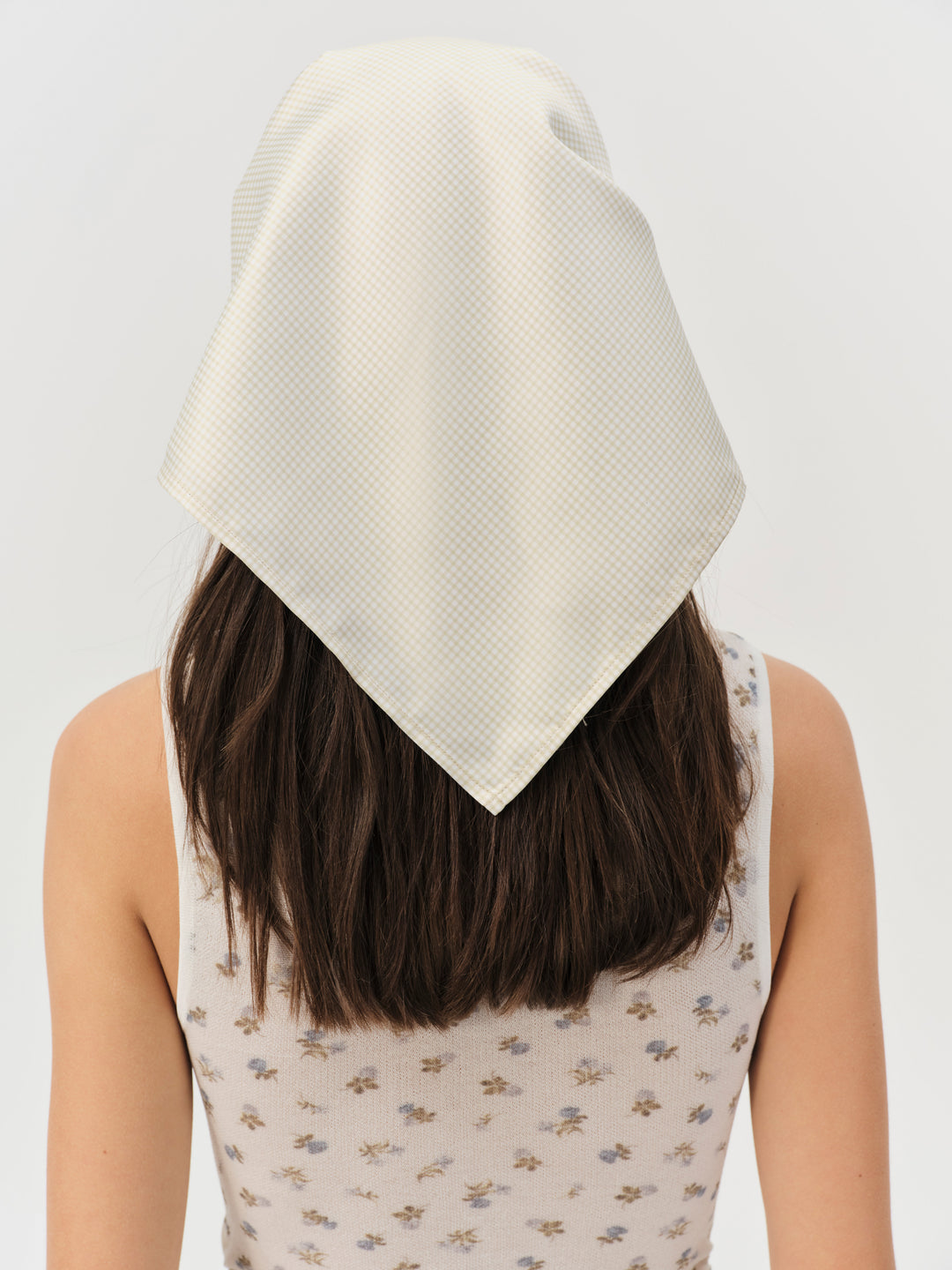 For Love and Lemons - Sandra Gingham Headscarf - Tan