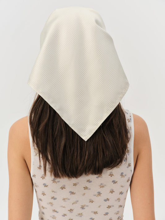 For Love and Lemons - Sandra Gingham Headscarf - Tan