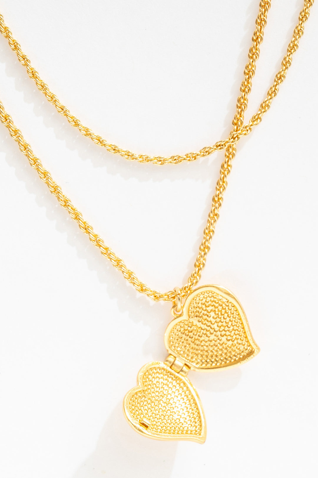 For Love and Lemons - Lottie Layered Heart Locket - Gold