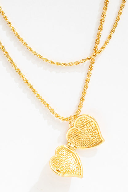 For Love and Lemons - Lottie Layered Heart Locket - Gold