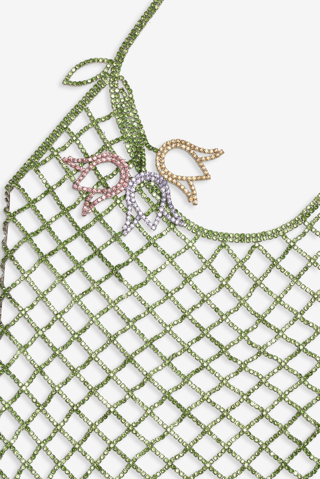 For Love and Lemons - Tulip Grid Rhinestone Dress - Green