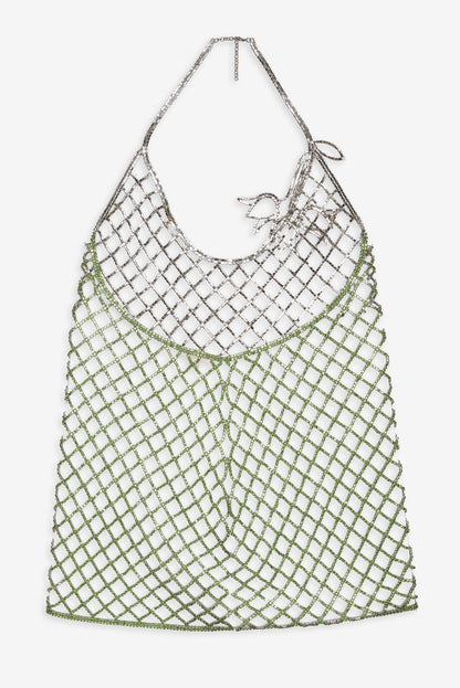 For Love and Lemons - Tulip Grid Rhinestone Dress - Green