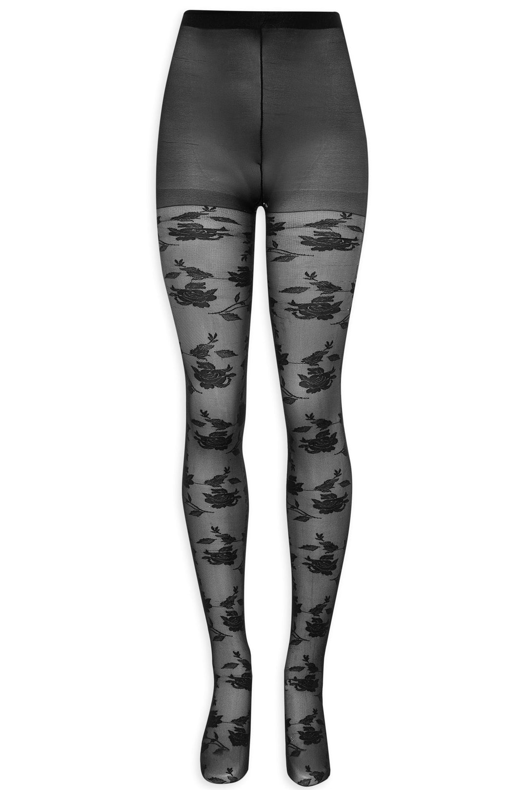 For Love and Lemons - Floral Knit Tights - Black